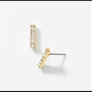 Touchstone Crystal by Swarovski Gold Pavé Bar Earrings